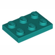 Lego destička 2x3, tmavě tyrkysová (4121834, 6249417)